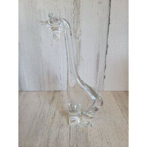 Vintage abstract glass giraffe heavy collectible figure zoo animal